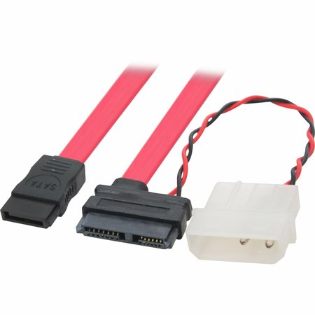 SYBA 6Inch Sata Power And Data Cable, Red Color CL-CAB40042